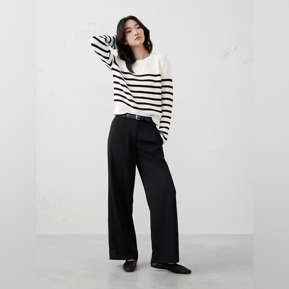 NWT! Banana Republic WIDE-LEG HIGH-RISE SHEEN TROUSER 🗺️4️⃣